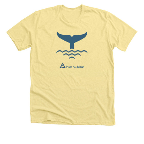 Mass Audubon Whale's Tail Shirt, a Heather Yellow Gold Premium Unisex Tee