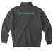 Girls With Guts - New Logo, a Asphalt Midweight Quarter Zip Pullover (back-view)