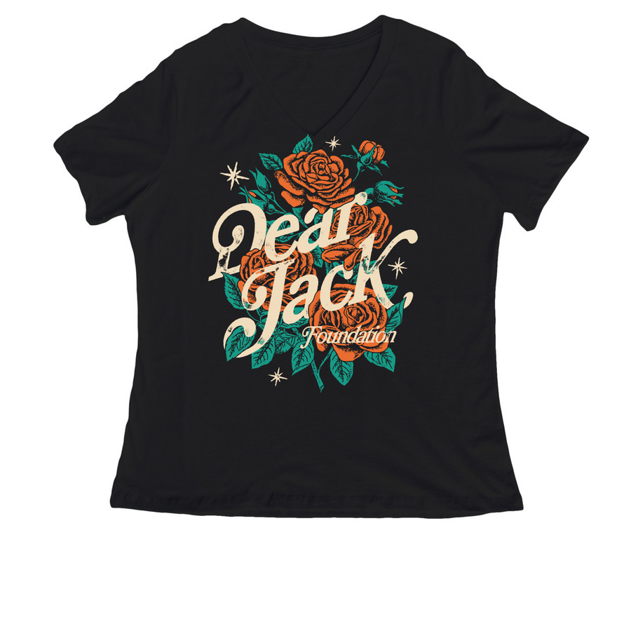 Dear Jack x Gut42, a Black Women's Relaxed V-Neck Tee