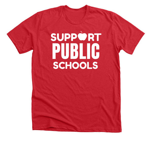 Support Public Schools, a Heather Red Premium Unisex Tee