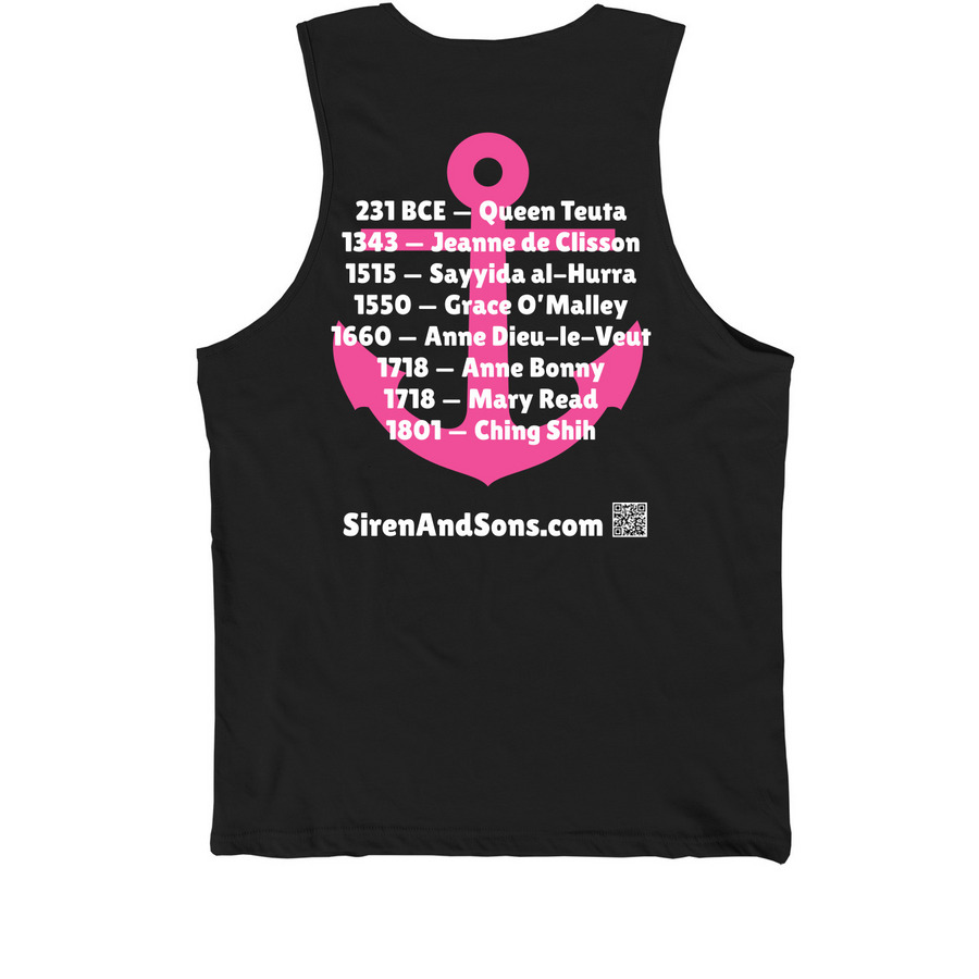 She Captain Clothing TM, a Black Premium Cotton Tank (back-view)