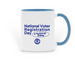 NVRD is My Favorite Holiday Mug, a Light Blue Two-Tone Ceramic Mug
