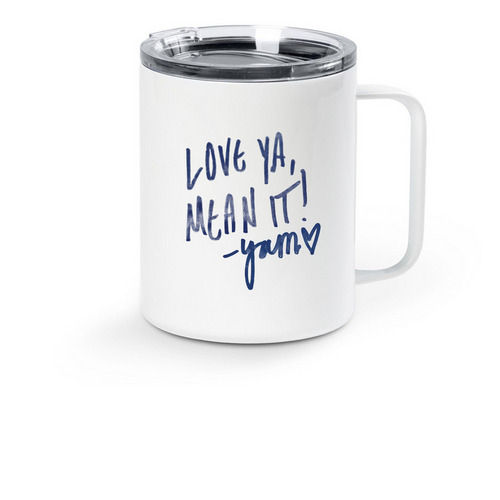YAM - Travel Mug, a White Stainless Steel Travel Mug