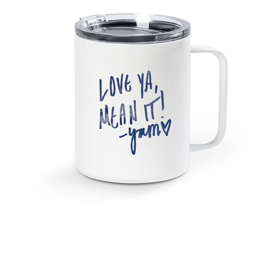 YAM - Travel Mug, a White Stainless Steel Travel Mug