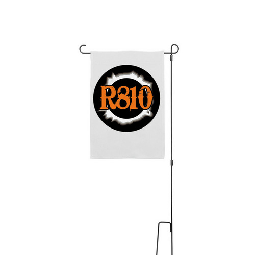 R810, a White 12" x 18" Yard Flag with Stake