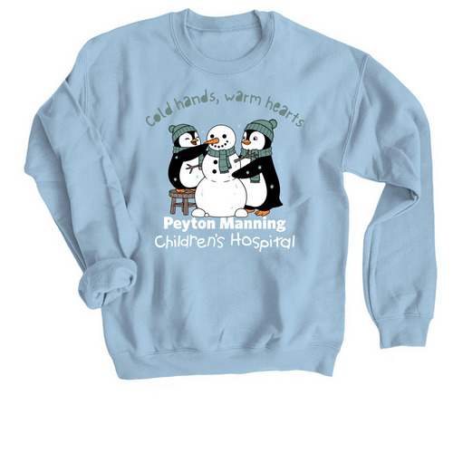 PMCH Penguin Helpers, a Light Blue Crewneck Sweatshirt