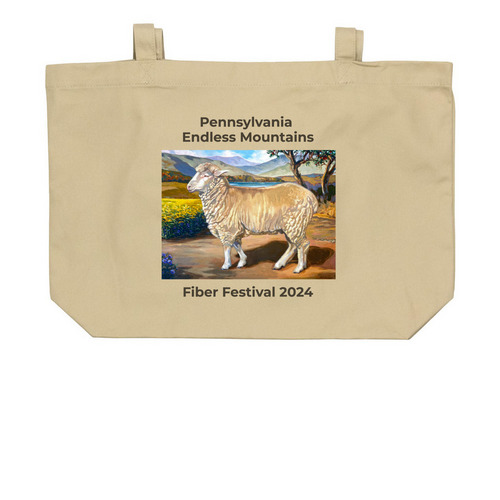 2024 Festival Totes, a Oyster Large Organic Cotton Tote Bag