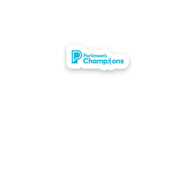 Parkinson's Champions Sticker, a White Kiss Cut Sticker