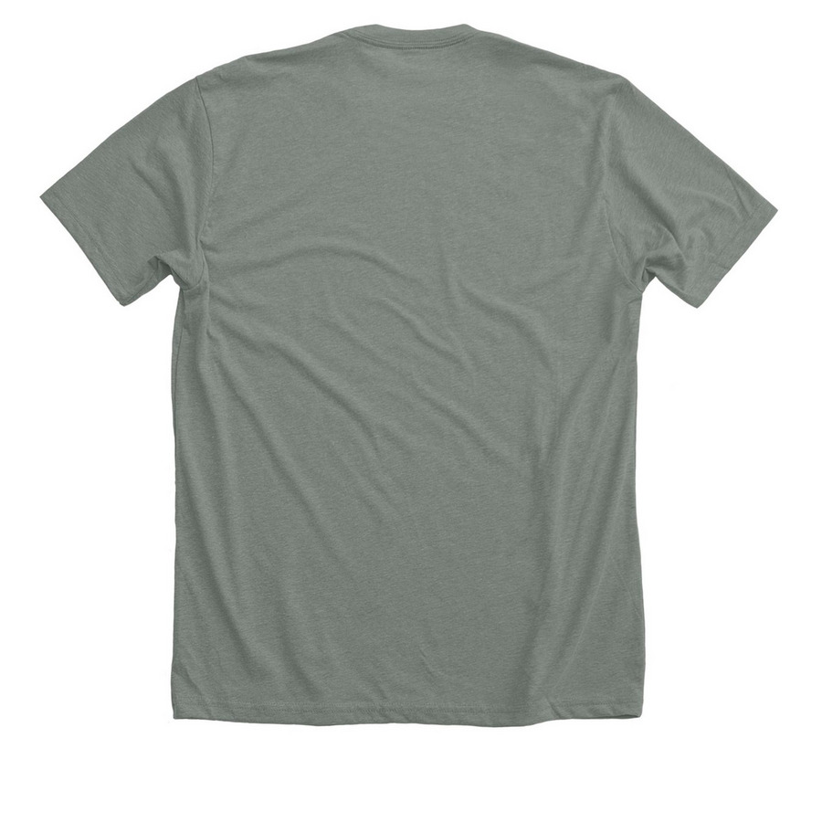 We Get to Send, a Deep Heather Premium Unisex Tee (back-view)