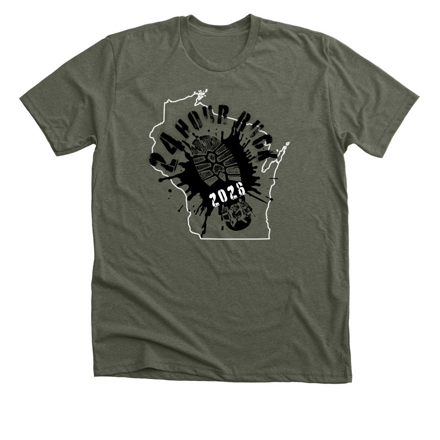 24hr Ruck, a Heather Military Green Premium Unisex Tee
