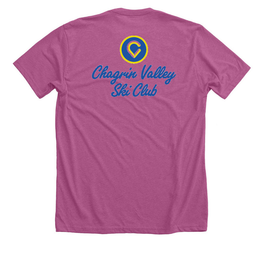 Chagrin Valley - Spring Apparel, a Heather Magenta Premium Unisex Tee (back-view)