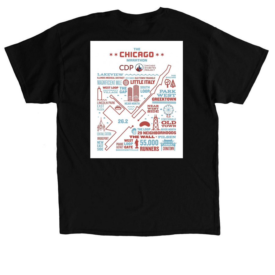 Kelly's CDP Chicago Marathon Shirt, a Black Classic Unisex Tee (back-view)