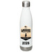 2026 WARRIOR PackTrip Water Bottle Fundraiser, a White Stainless Steel Water Bottle (back-view)