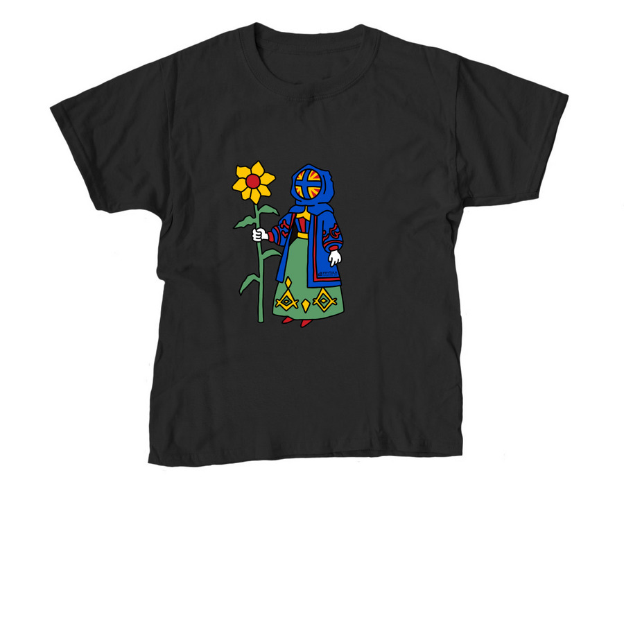 Ukrainian Motanka T-Shirt ?, a Black Youth Unisex Tee
