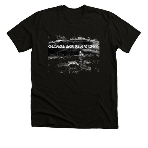 Crackhead White Jesus is Coming!!, a Solid Black Blend Premium Unisex Tee