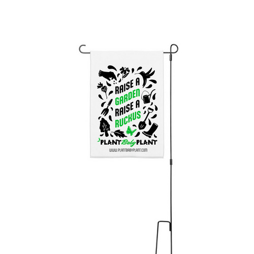 Classic Garden Flag - Two-Tone, a White 12" x 18" Yard Flag with Stake