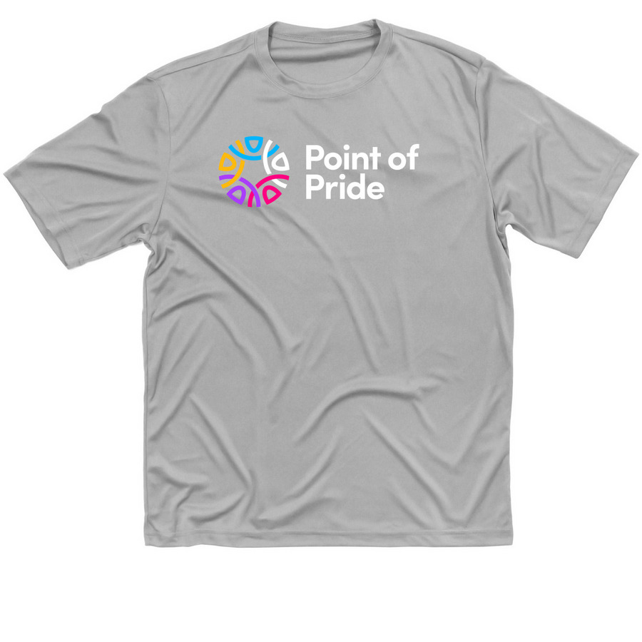 Point of Pride logo activewear top, a Silver Classic Performance Tee