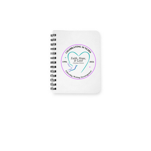 Celebrating 30 Years, Teal Logo Notebook, a White Spiral Notebook
