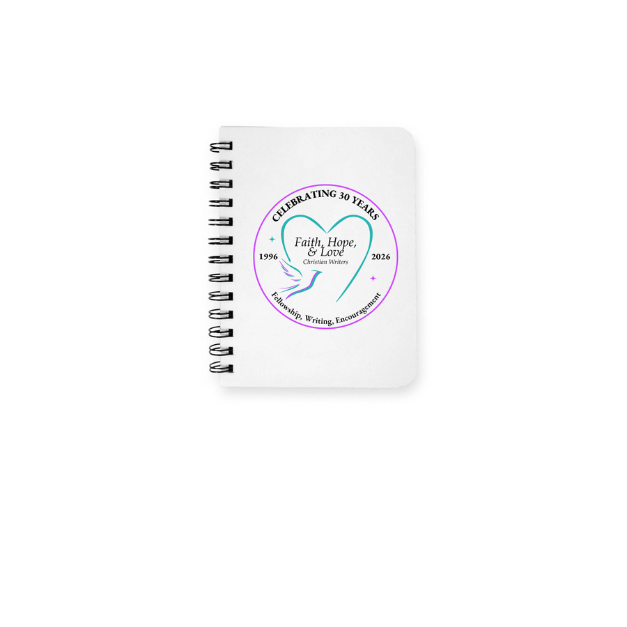 Celebrating 30 Years, Teal Logo Notebook, a White Spiral Notebook