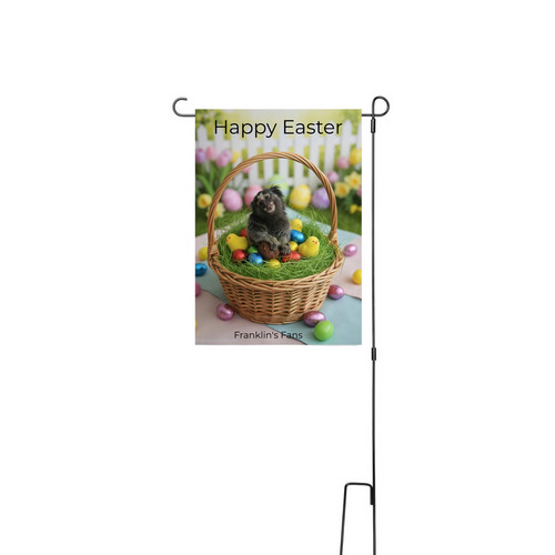 Franklin's easter, a White 12" x 18" Yard Flag with Stake