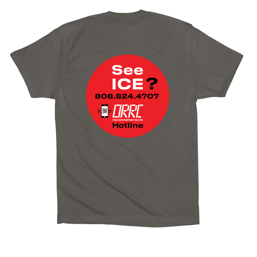 Red Circle (design on back only), a Asphalt Premium Cotton Tee (back-view)