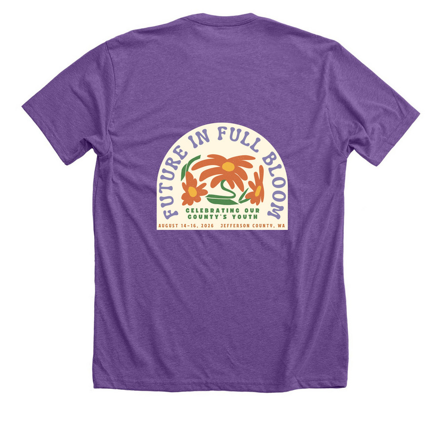 2026 Jefferson County Fair Shirts, a Heather Team Purple Premium Unisex Tee (back-view)