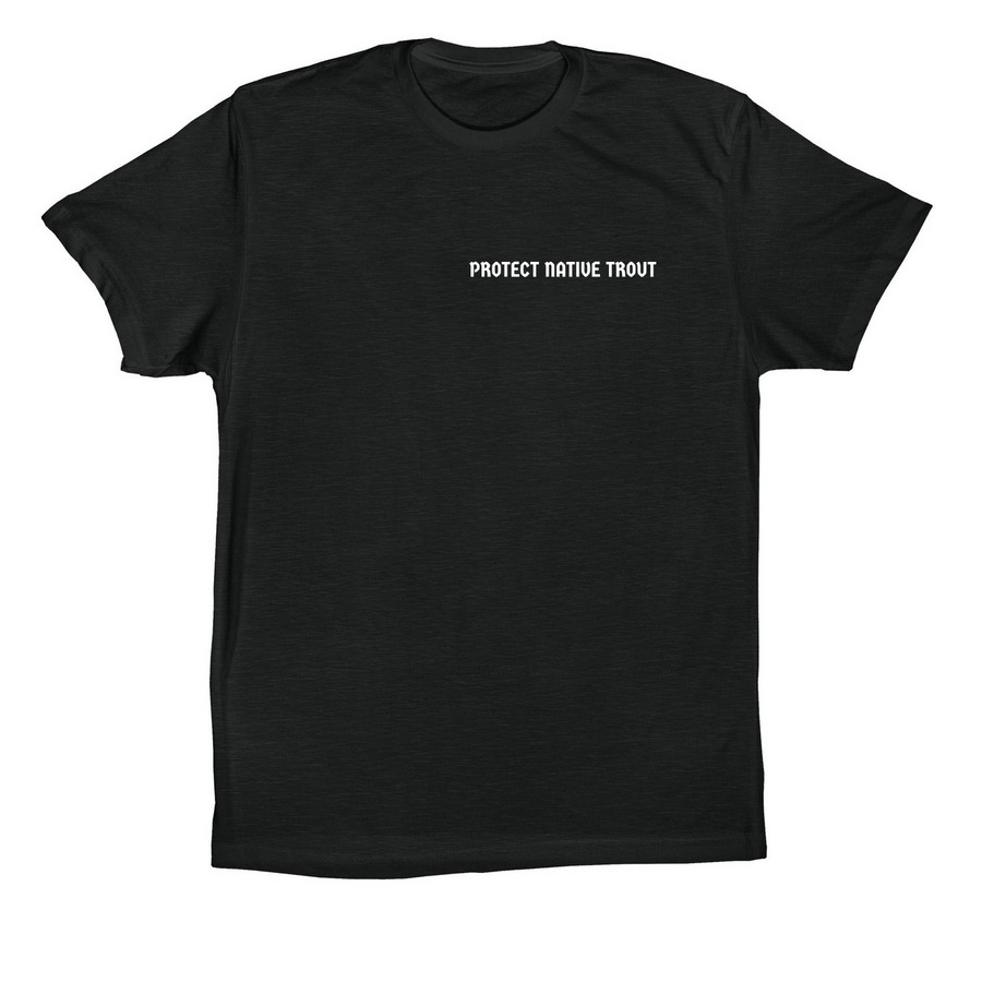 Protect Native Trout - Back Design Black, a Vintage Black Premium Cotton Tee