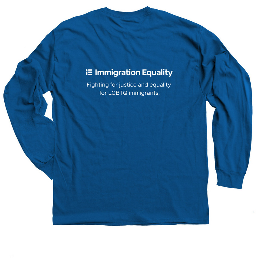 Logo Long Sleeved Shirts and Sweaters, a Royal Blue Classic Long Sleeve Tee (back-view)