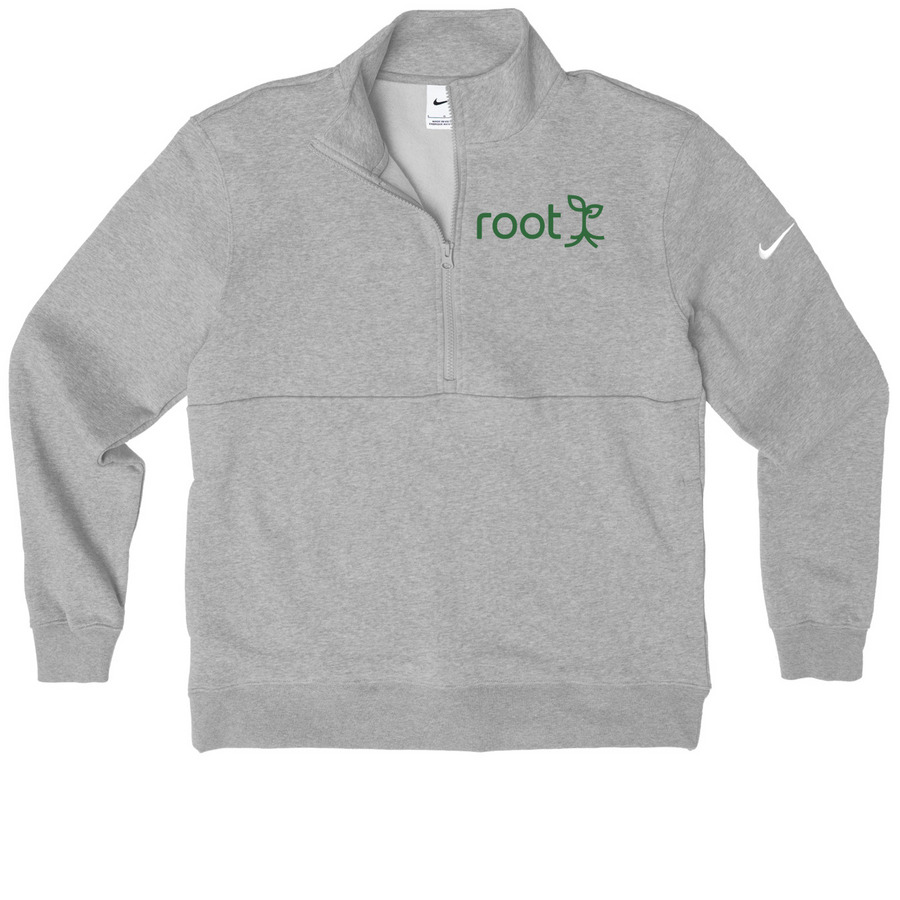 Nike Club Fleece Half Zip Pullover, a Dark Grey Heather Nike Club Fleece Half Zip Pullover