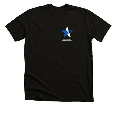 Californians for Safety and Justice, a Solid Black Blend Premium Unisex Tee