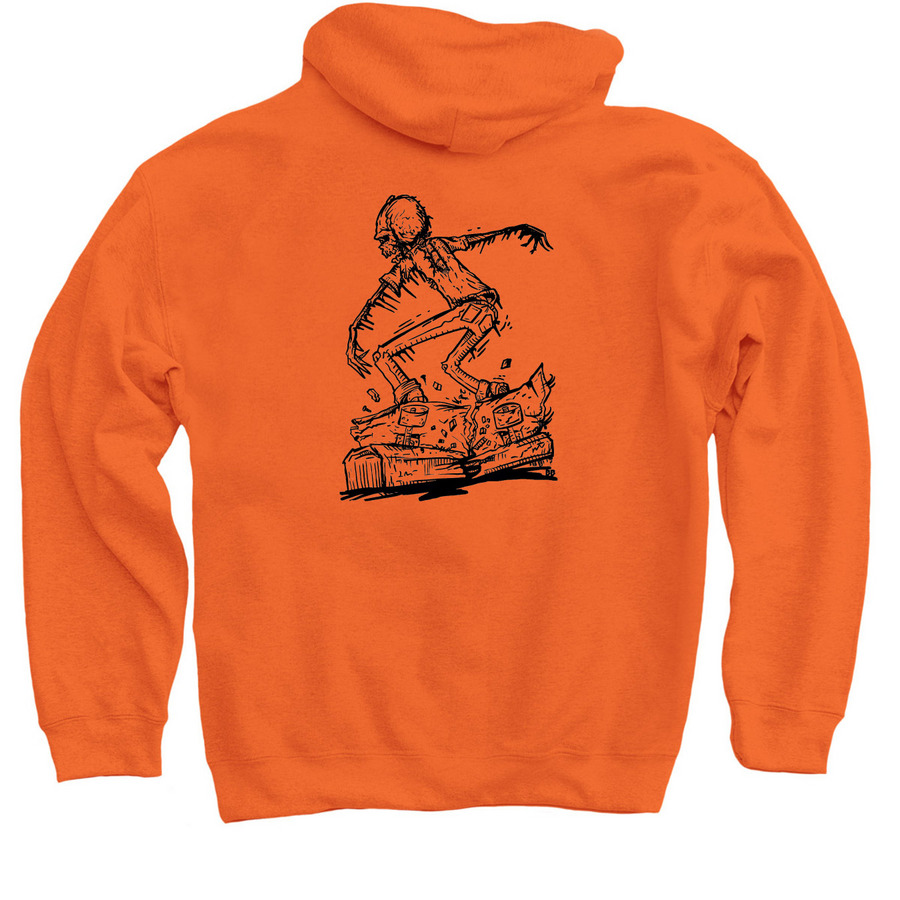 Kurbmaster Outline, a Orange Pullover Hoodie (back-view)