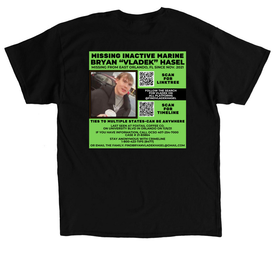 Find Vladek Hasel Shirts, a Black Classic Unisex Tee (back-view)