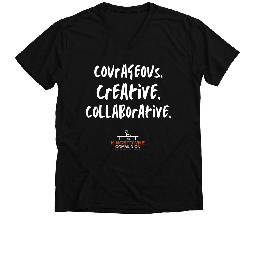 Kingstowne Communion Shirts 2024, a Solid Black Blend Premium V-Neck Tee