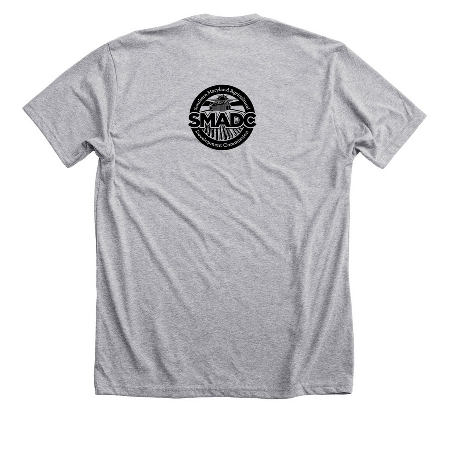 Supporting Farms & the Future of Agriculture, a Athletic Heather Premium Unisex Tee (back-view)