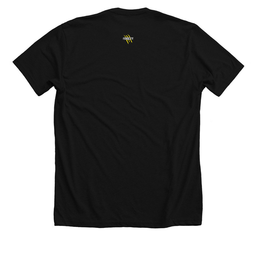Men's Emblem Tee, a Solid Black Blend Premium Unisex Tee (back-view)