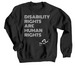 Human Rights Adult and Youth&nbsp;Tops, a Black Crewneck Sweatshirt