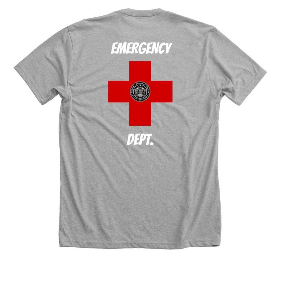 MCG ED w/ Red Cross, a Athletic Heather Premium Unisex Tee (back-view)