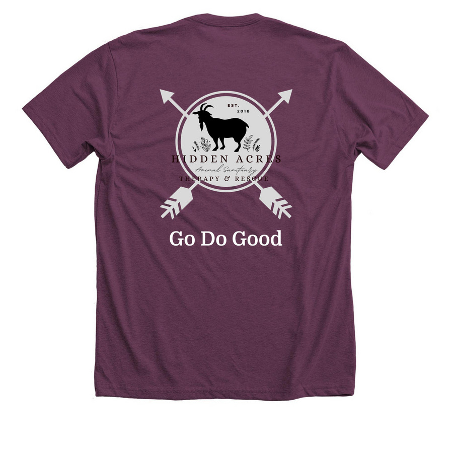 Hope, Healing & Love, a Heather Maroon Premium Unisex Tee (back-view)