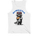 Red White & Feral, a White Premium Cotton Tank