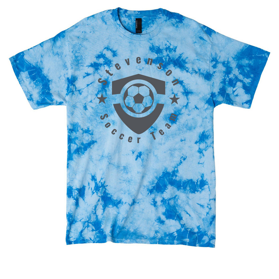 Stevenson Soccer, a Sky Blue Crystal Tie Dye Tee