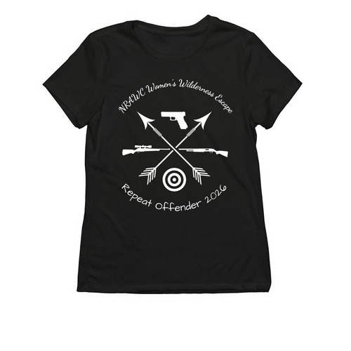 Women?s Wilderness Escape Repeat Offender&nbsp;, a Deep Black Allmade Eco Triblend Women?s Tee