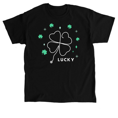 Shamrock Stethoscope, a Black Classic Unisex Tee