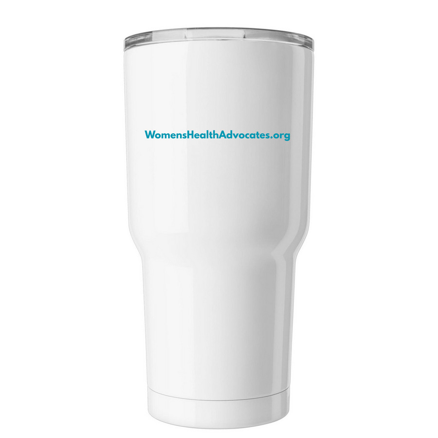 WHA "W" Tumbler, a White Insulated Tumbler (back-view)