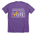LWVLA - Defending Democracy (checkmark), a Heather Team Purple Premium Unisex Tee (back-view)