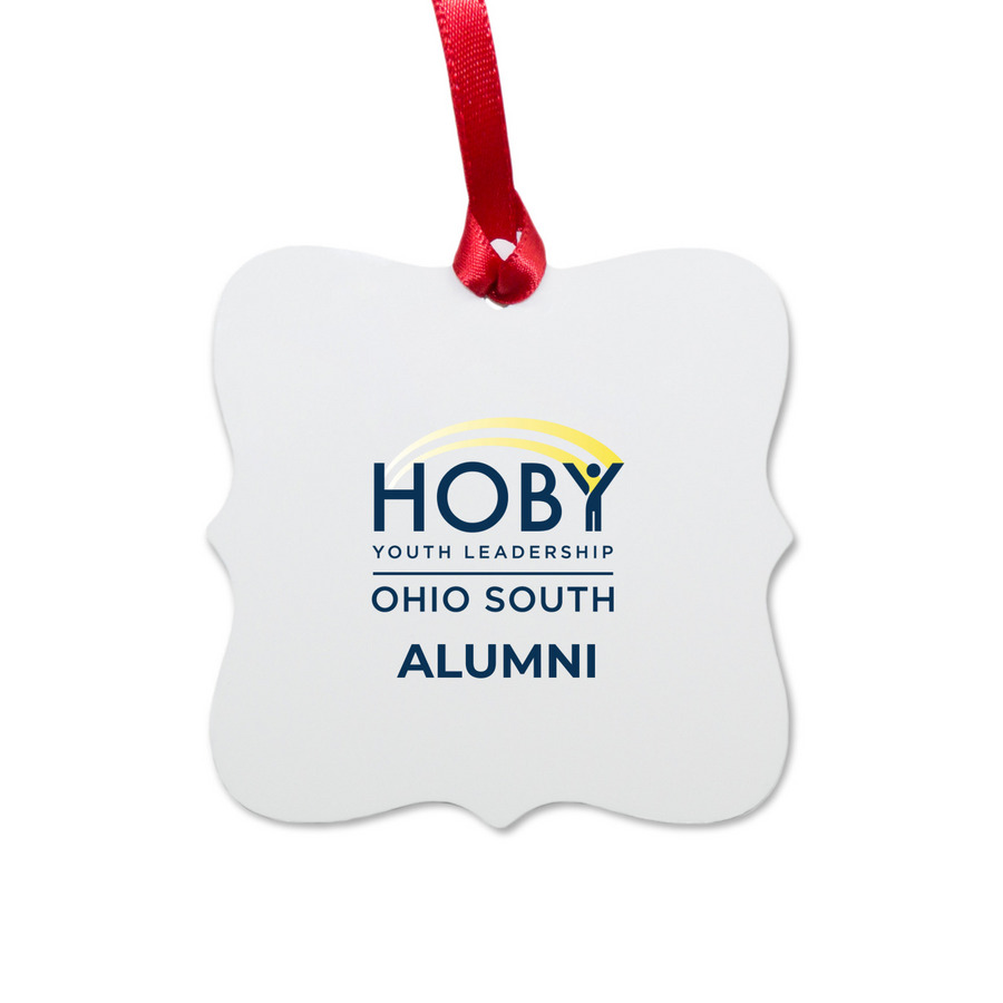 HOBY HOLIDAY ORNAMENT, a White Aluminum Square Ornament