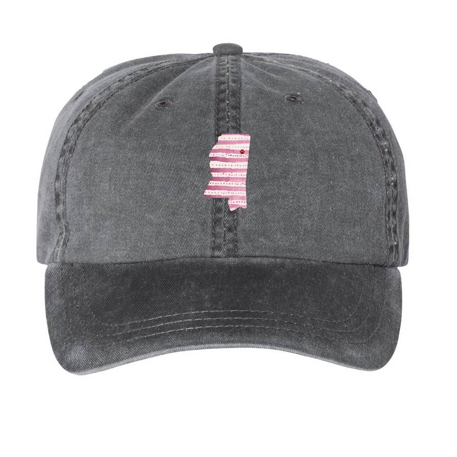 Warren "Starkville, MS" Art Fill Cap, a Black Printed Pigment Dye Baseball Cap