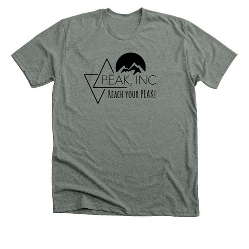 PEAK, a Deep Heather Premium Unisex Tee