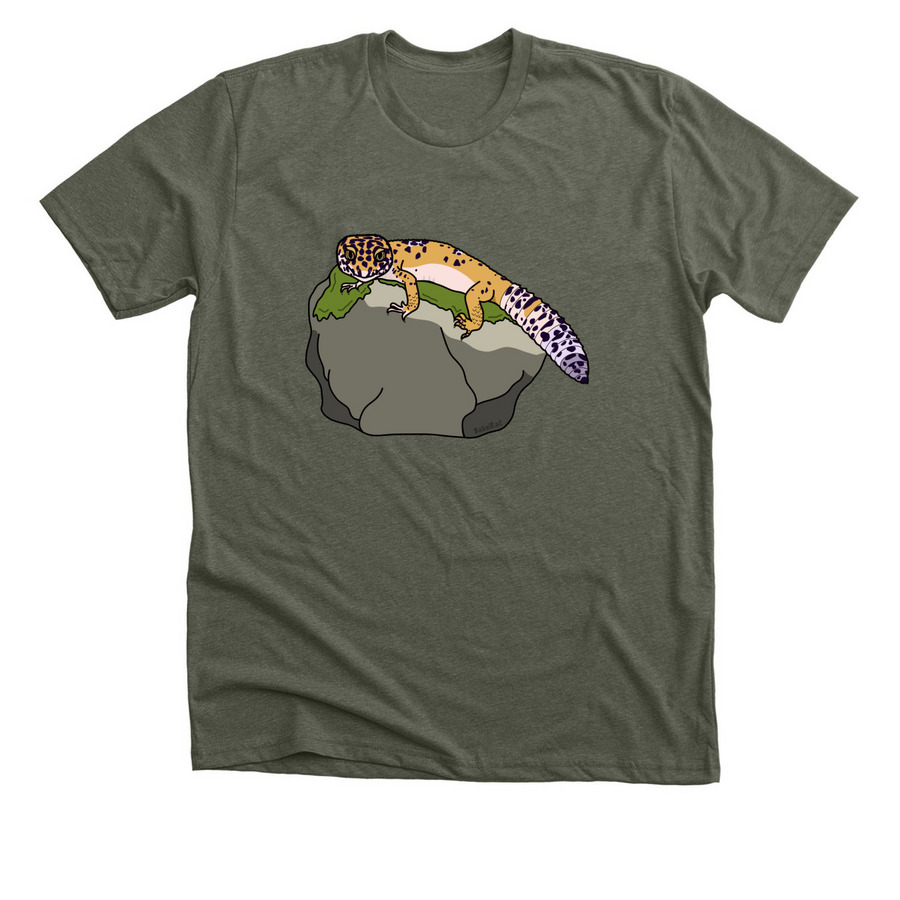 Leopard Gecko (APSR?s Yoshi), a Heather Military Green Premium Unisex Tee