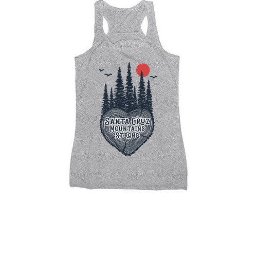 Santa Cruz Mountain Strong, a Athletic Heather Women's Racerback