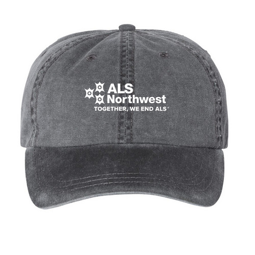 ALS NW Hats, a Black Printed Pigment Dye Baseball Cap